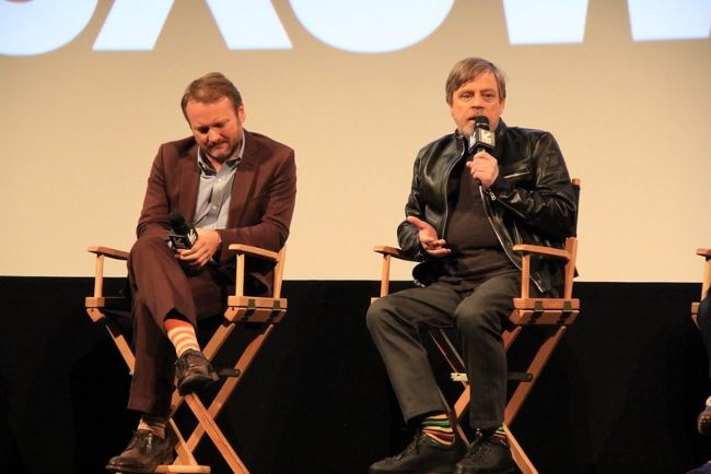 Mark Hamill a Rian Johnson na filmovém festivalu SXSW v roce 2018