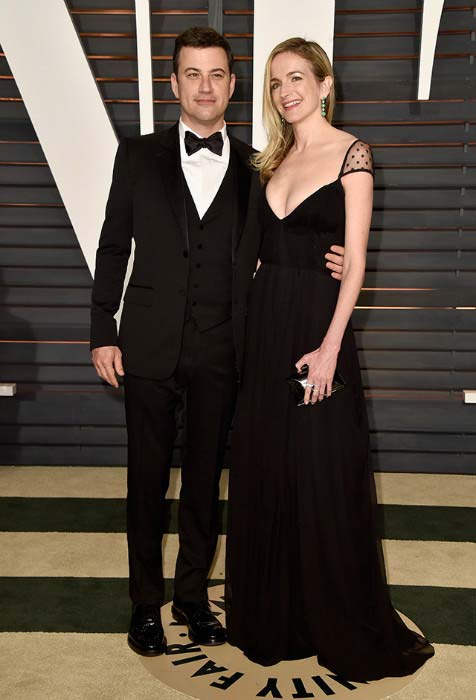 Jimmy Kimmel og Molly McNearney ved Vanity Fair Oscar -fest 2015