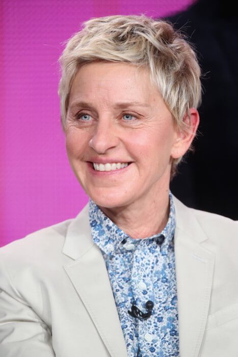 Ellen DeGeneres vystupuje počas panelovej diskusie „One Big Happy“ v hoteli Langham 16. januára 2015 v Pasadene v Kalifornii.