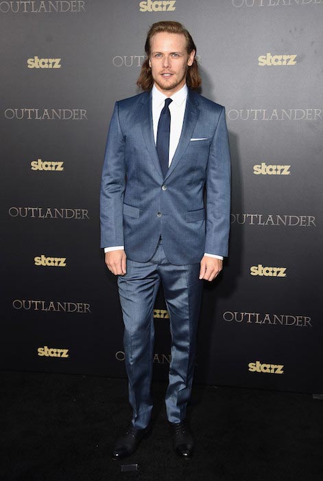 Sam Heughan på midtsæsonpremieren på "Outlander" i New York den 1. april 2015