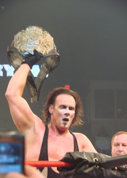 Professionel wrestler Sting med TNA World Heavyweight Championship på Bound for Glory den 12. oktober 2008