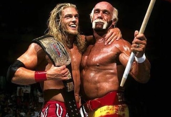 Hulk Hogan (højre) med Adam “Edge” Copeland