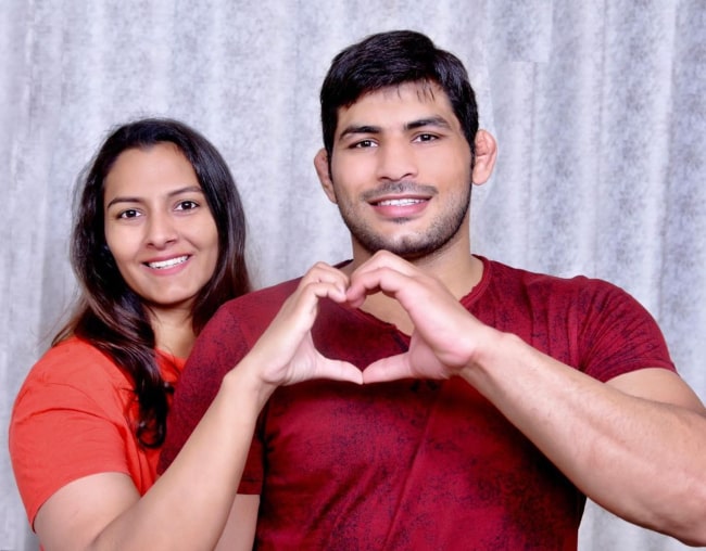 Geeta Phogat og Pawan Kumar, set i september 2019